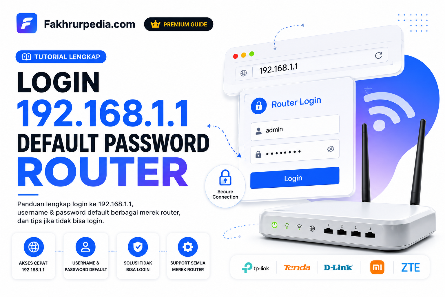 Kumpulan Default Password 192.168.1.1 & 192.168.0.1 Semua Modem Router